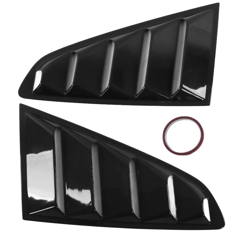 

2pcs Rear Side Window Louver Carbon Fiber Windshield Sun Shade Cover Car Adaptations Replacement For Mustang 2015-2021Original