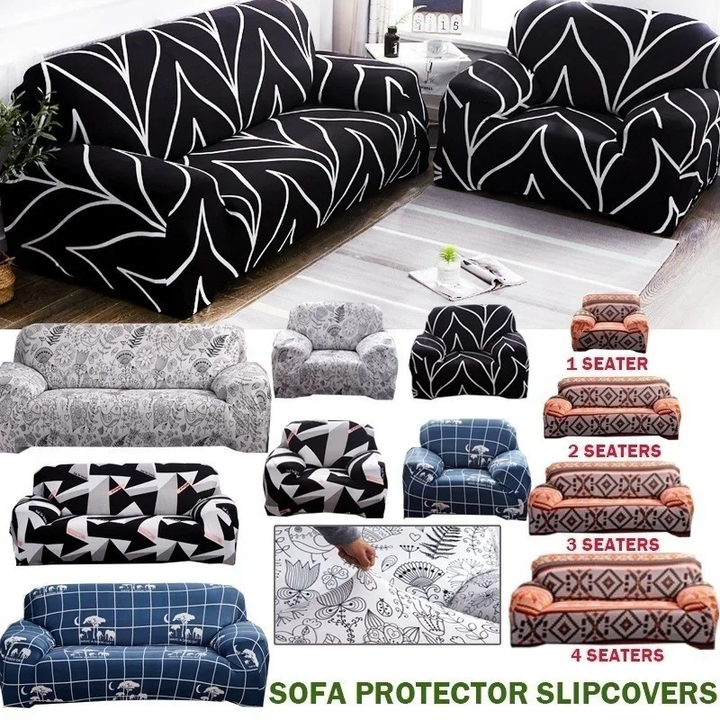 

1/2/3/4 Seaters Sofa Slipcover Stretch Protector Soft Couch Cover Anti-Slip Elastic Home Indoor Furniture Decoration