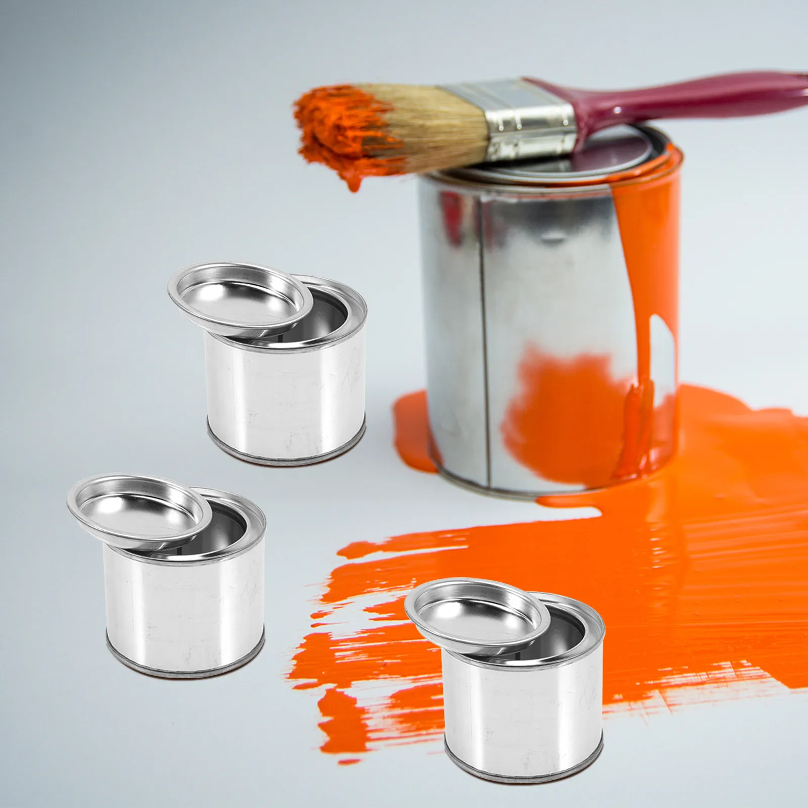 10Pcs Heavy Duty Metal Paint Cans for Oil Paint Pigment Storage Airtight Round Can Portable Handheld Container for Craft Painter