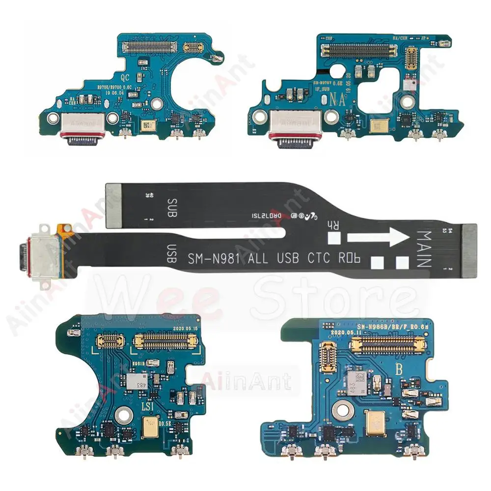 AiinAnt USB Charger Board Dock Charging Port Flex Cable For Samsung Galaxy Note 10 20 Ultra Plus Lite N986B N981 N976B