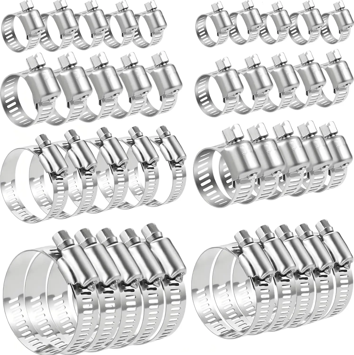 5-100pcs Adjustable Hose Clamps Stainless Steel Screw Band Faucet Water Pipes Fasteners DIY Car Fuel Tube Pipe Clamp Plier Tools