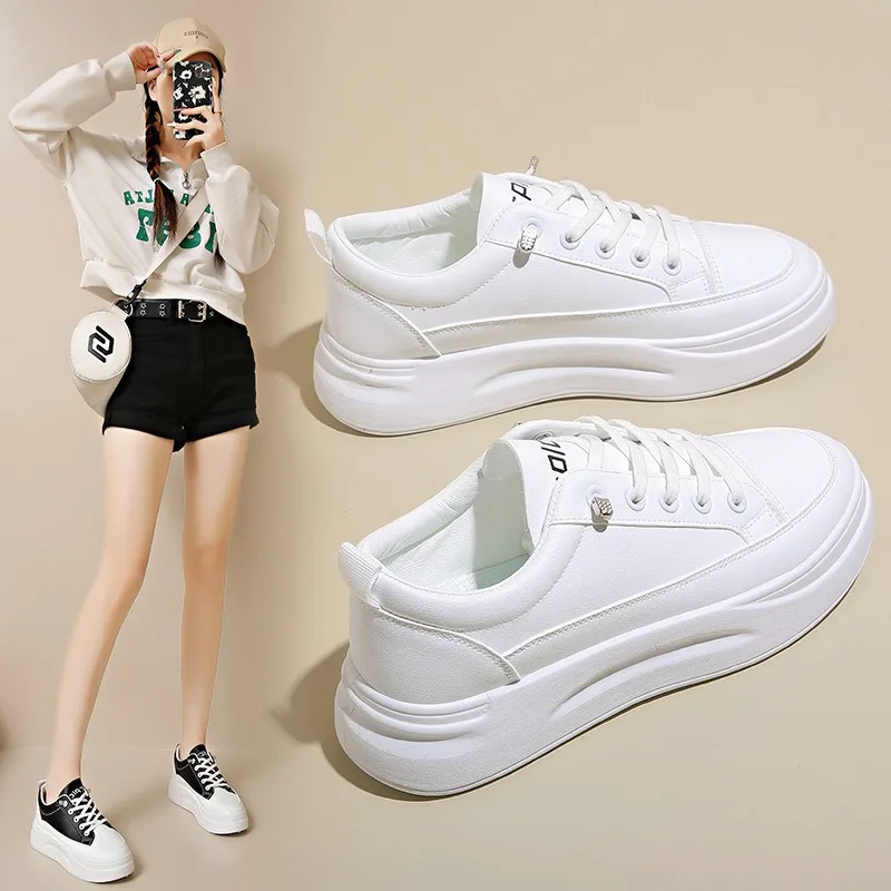 Sapatos Femininos Small White Shoes Women Leather Casual Shoes Autumn Classic Breathable Comfortable Sneakers Student Board Shoe