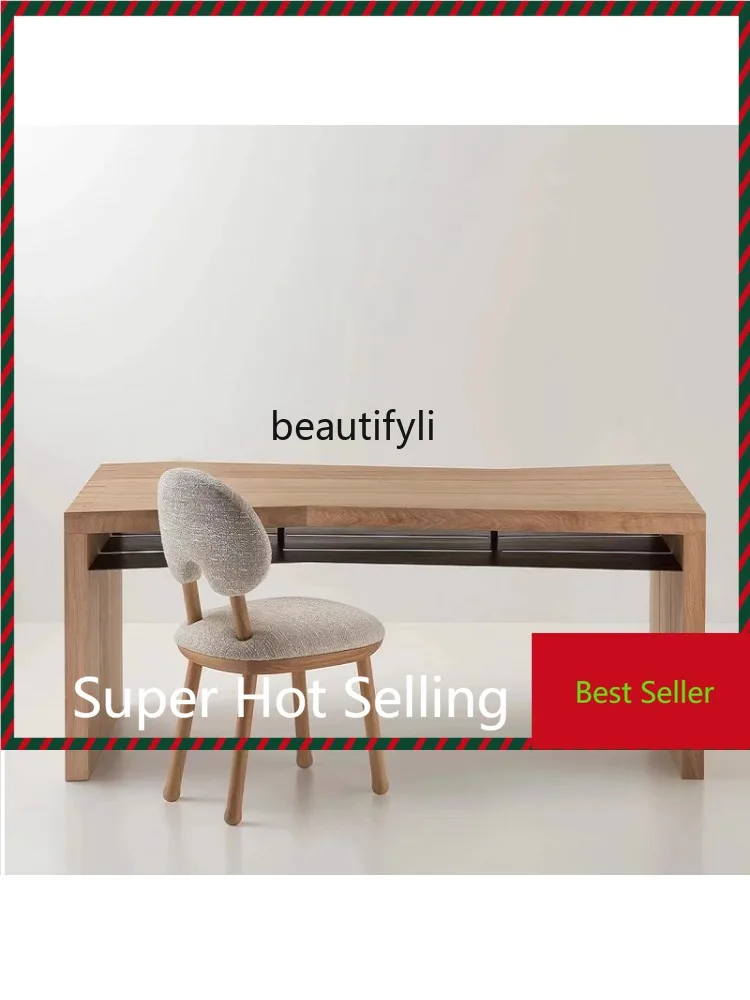 

G1218 Nordic Solid Wood Computer Desk Dining Table Quiet Style Designer Rectangular Home Long Table Conference Desk office furn