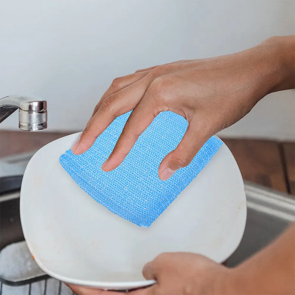24Pcs Reusable Dish Scrubbing Pads Non-Scratch Nylon Microfiber Cleaning Sponge for Dishes Pots Pans Sink Odor-Free Heavy Duty
