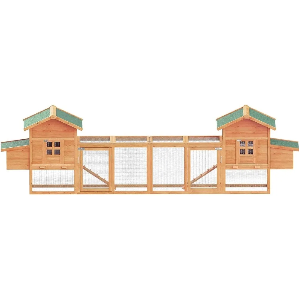 

160" Large Chicken Coop, Waterproof Outdoor Hen House for 6-8 Chickens, Wooden Chicken House with Nesting Box, Removable Tray