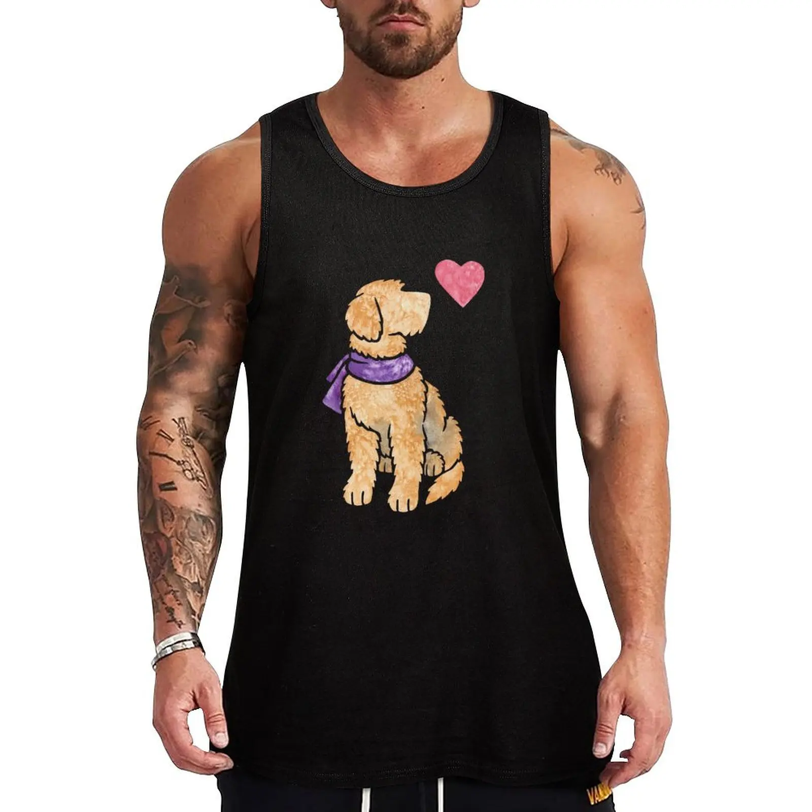 

Watercolour Labradoodle/Goldendoodle Tank Top bodybuilding men sports suits gym Men's t-shirts t-shirts for Men's gym