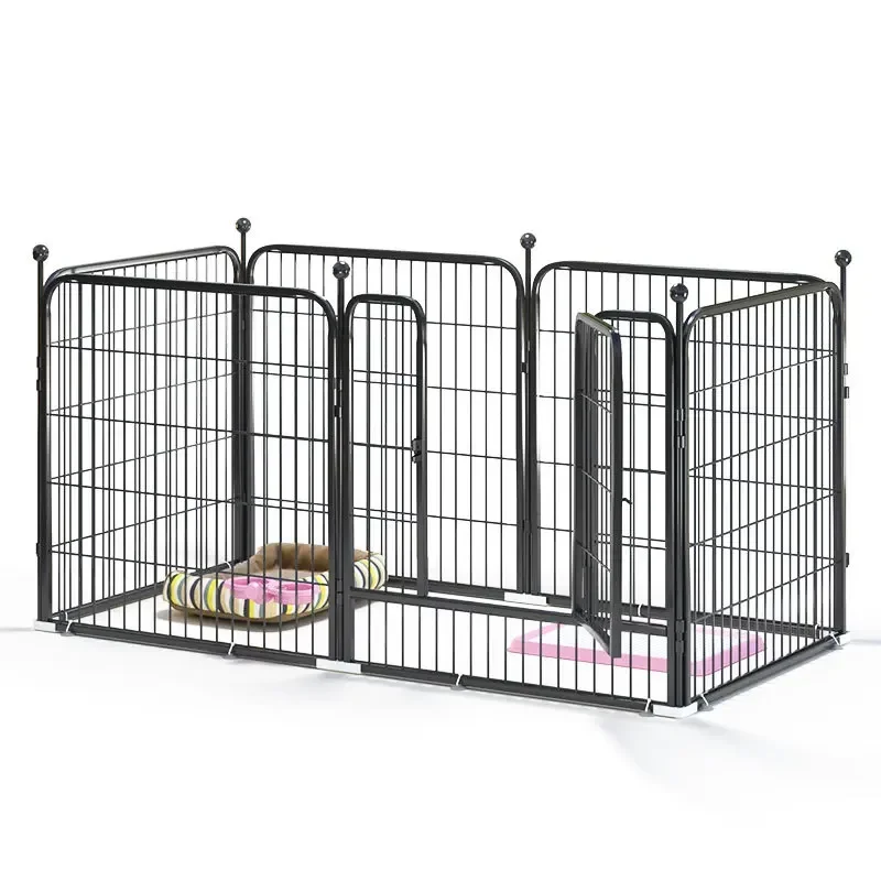 Pet Supplies Outdoor Indoor Heavy Duty Foldable Pet Dog Cat Fences Kennel Cage Exercise Play Thicken Black Pet Cages