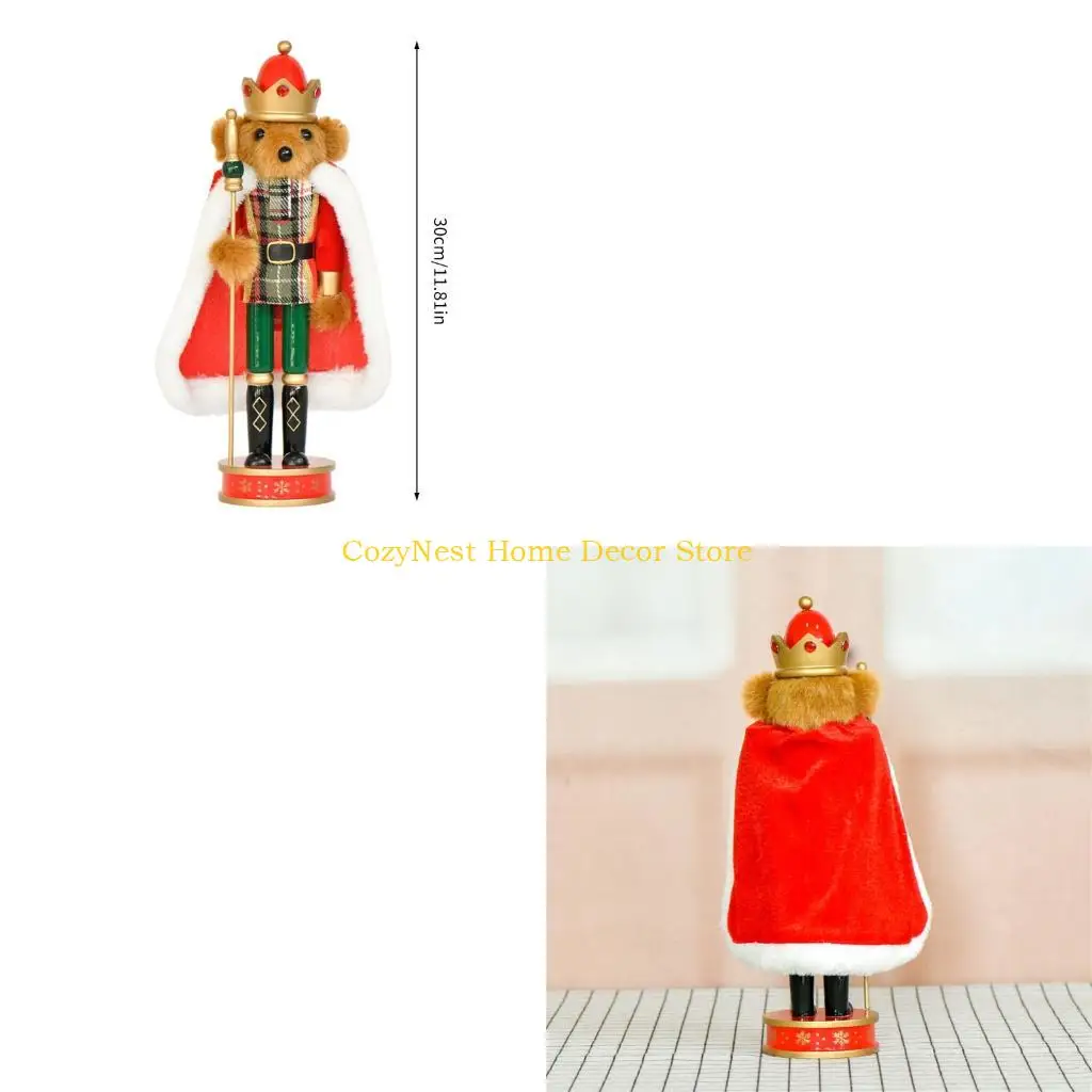 92MF Painting Nutcrackers King Figurine With Bear Head And Royal Cloak Perfect For Holiday Decorations And Gift Giving