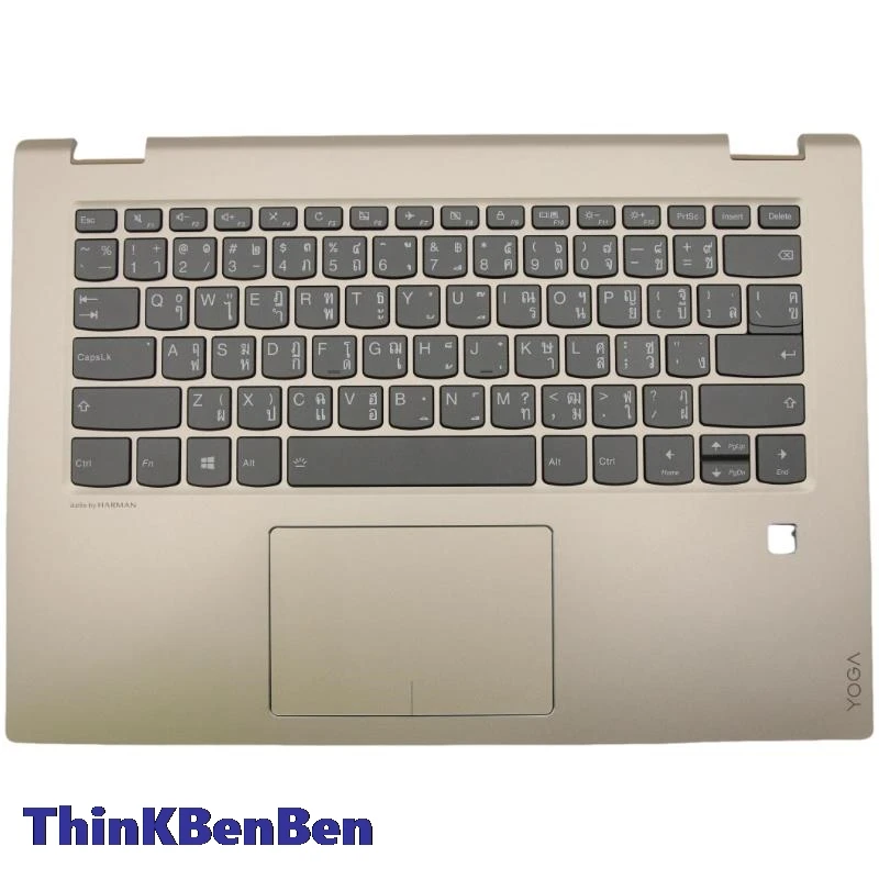 TH Thai Keyboard Golden Upper Case Palmrest Shell Cover For Lenovo Yoga 520 14IKB Flex 5 1470 5CB0N67499