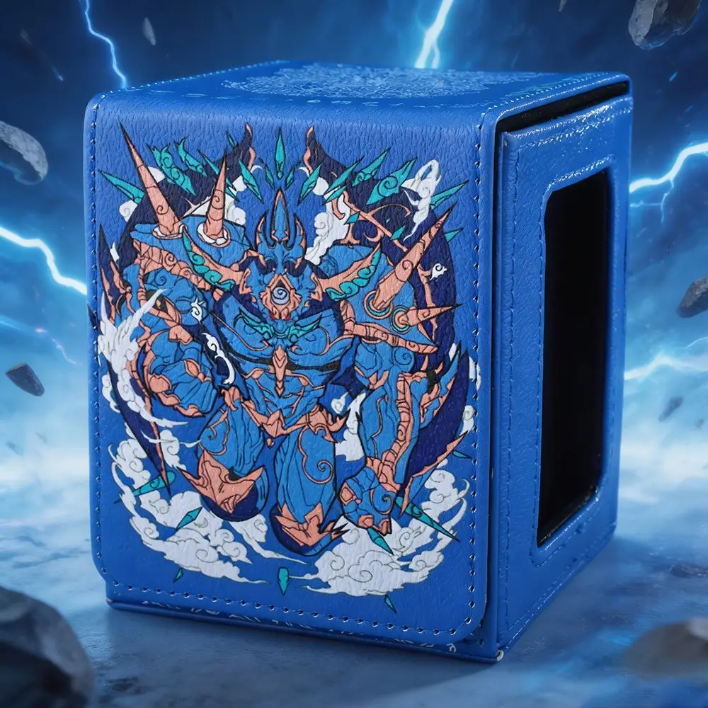 Suitable for Yu-Gi-Oh！Obelisk The Tormentor Window Display Card Box Leather Magnetic Large Capacity Game Card Storage Box Toys