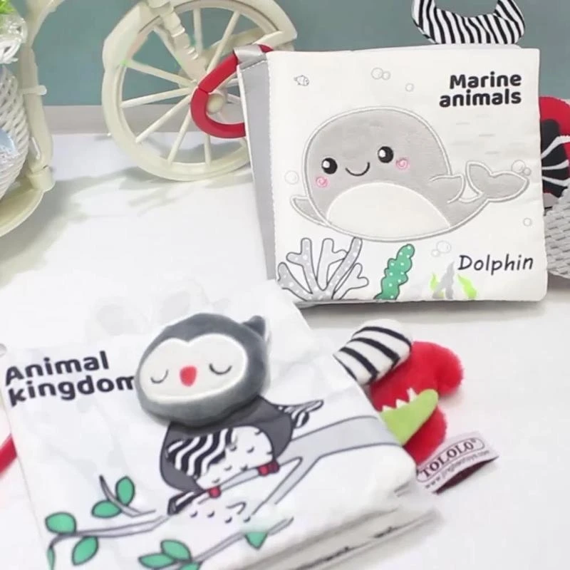 Q0KB buik voor tijdboek Book Developmental Words & Animal Cognition Toy voor baby