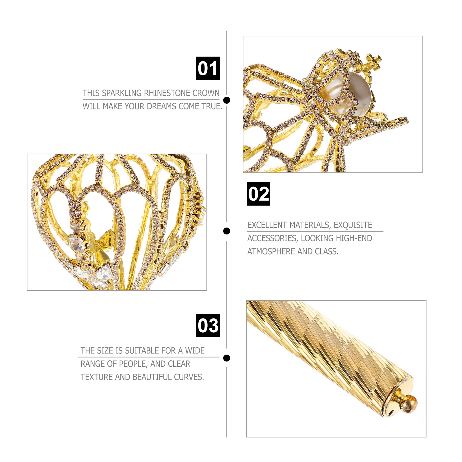 

1pc Sparkling Rhinestone Crown Fairy Wand Costume Accessory For Wedding Birthday Halloween Cosplay Party Scepter Prop