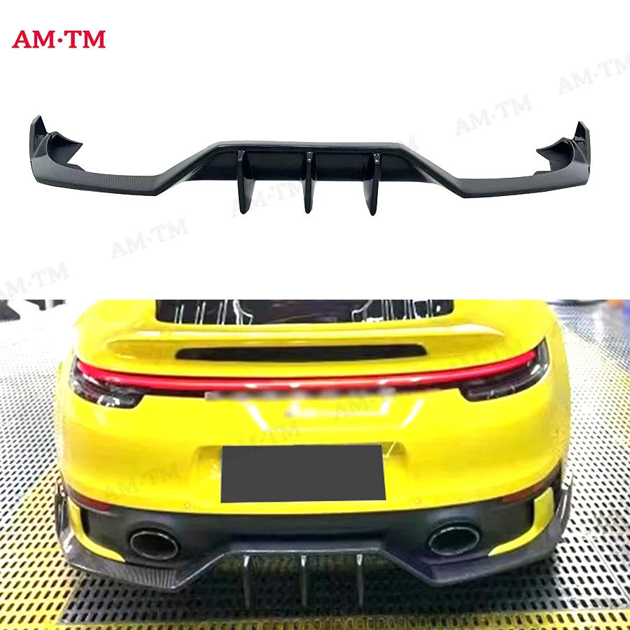 

Carbon Fiber Car Rear Bumper Lip Diffuser Spoiler Parts For Porsche 911 992 2019 - 2023 Upgrade Body kit O style