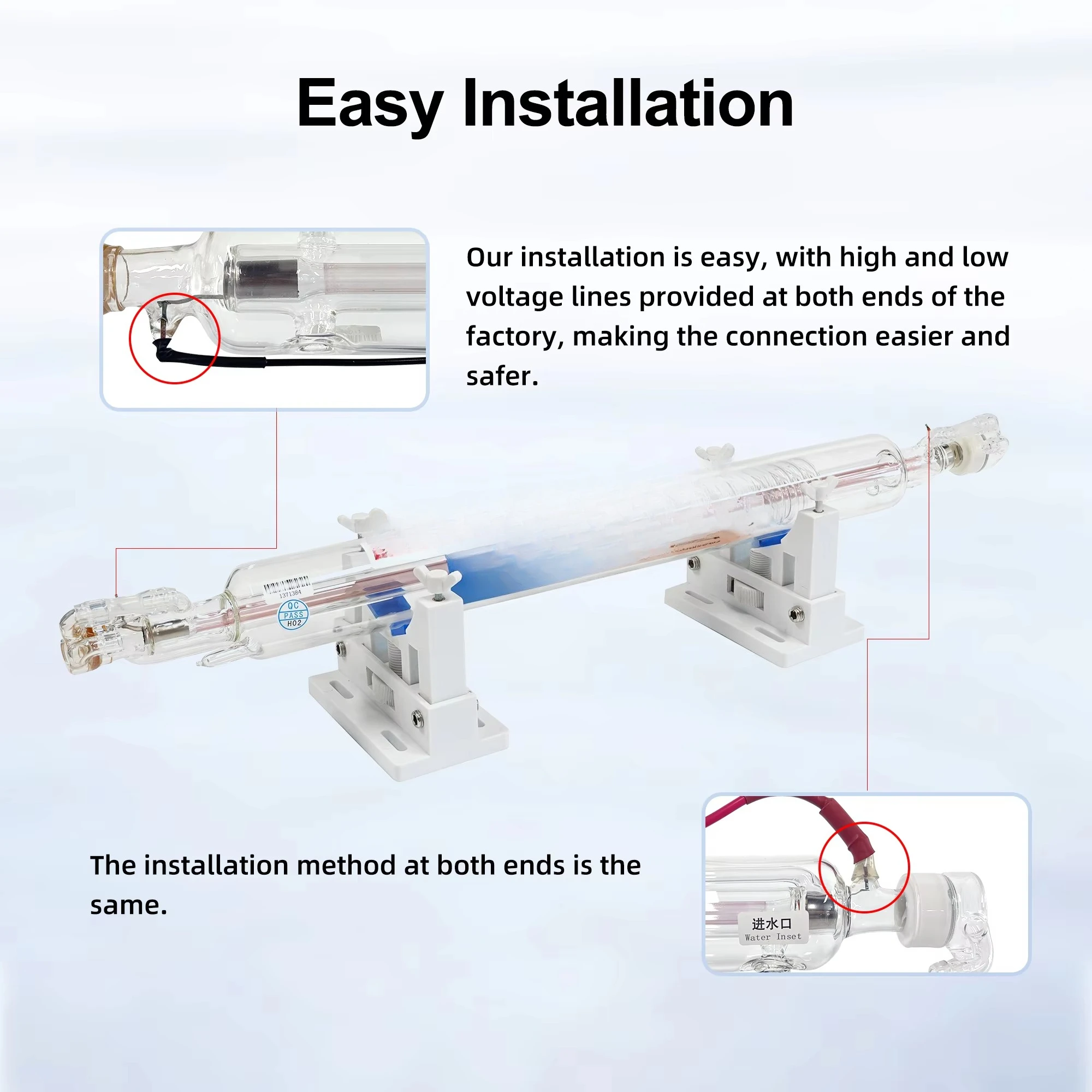700-C CO2 Glass Tube 38-42W 10.6μm High Precision Equipment Spare Parts CE ROHS view 3