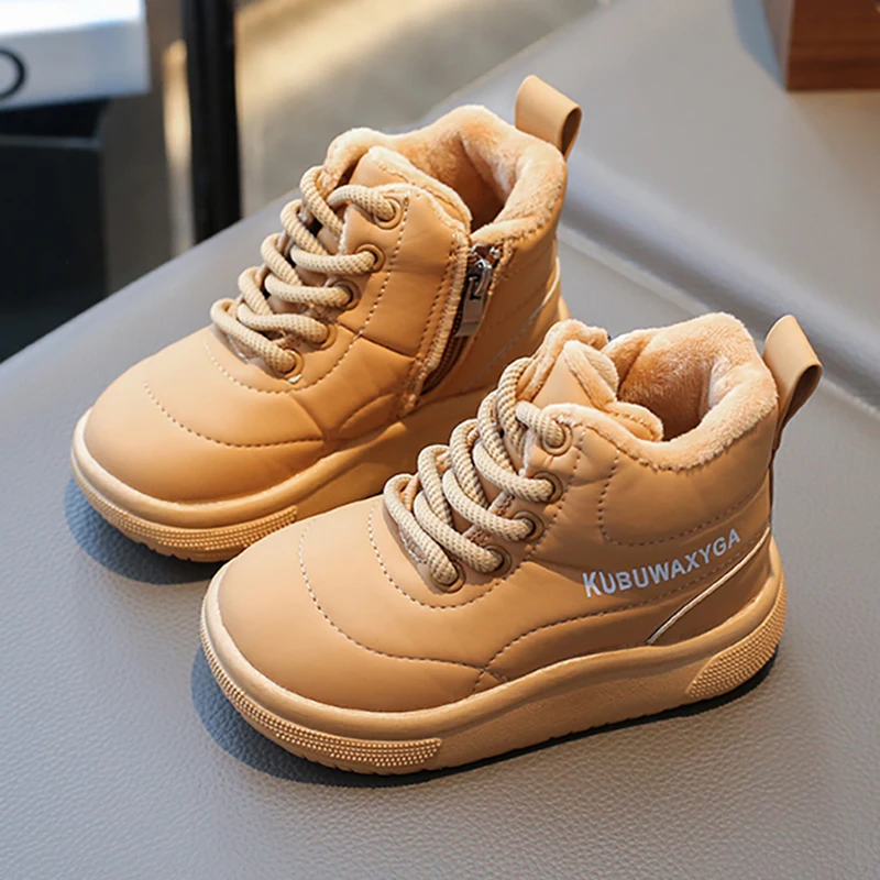 

Детские ботинки, утепленные, теплые, модные, модные зимние ботинки для мальчиков, водонепроницаемые уличные детские бархатные ботинки, плюшевые ботинки