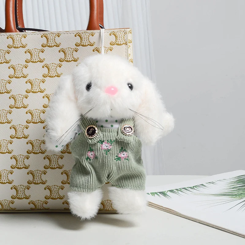[Just] 1 szt. Uroczy pluszowy króliczek Eddy Gardener, zawieszka, mała pluszowa zabawka, ozdoba do torby
