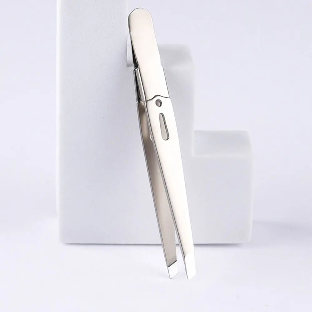 ملقط حواجب محمول ملون من الفولاذ المقاوم للصدأ مشبك حواجب لإزالة الشعر أدوات مكياج متعددة الأغراض للنساء