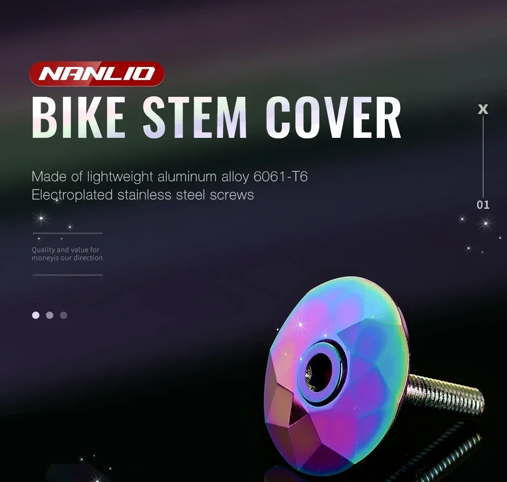 Nanlio 1-1/8" Portable Bicycle headset cover Gasoline Bicycle Cap Bar Headphone Top Cover with Screws for 28.6mm Fork Head Tube image 6