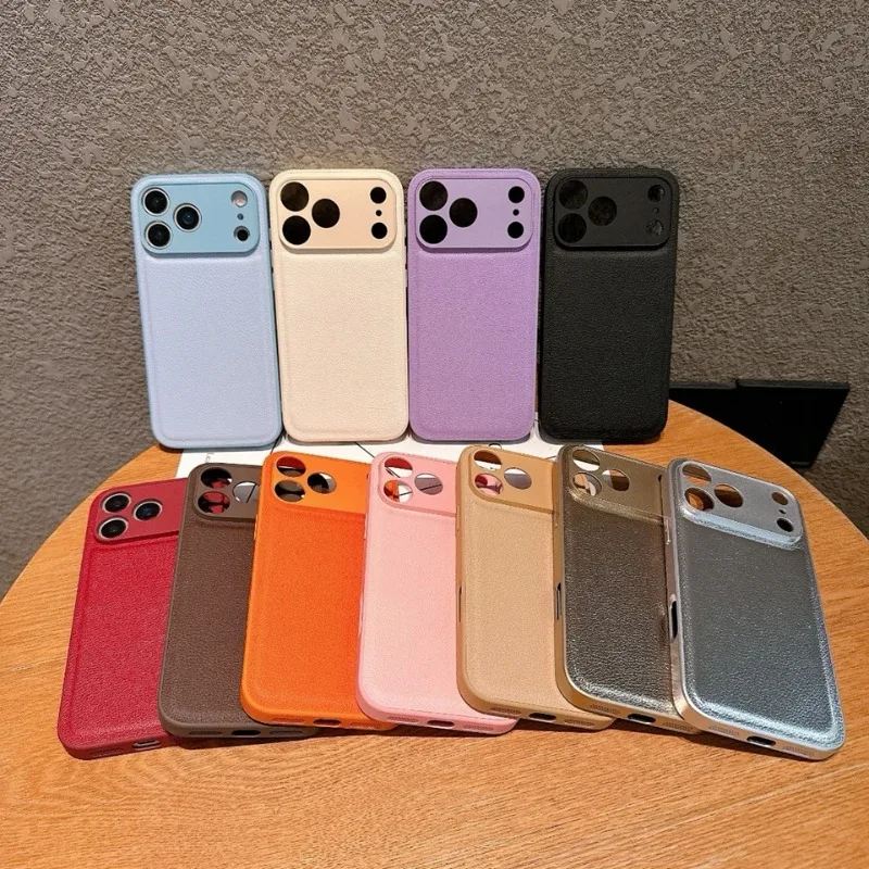 Luxuriöse Retro-Hülle mit Litchi-Leder-Textur für iPhone 17 Air 16 15 14 Plus 13 16E Stoßfeste Matte Abdeckung – Detail 14