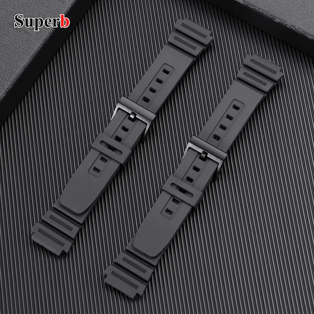 18mm Strap for F91W SGW400 F84 W800H F105/108/A158/168 AE1200/1300 Black Rubber Silicone Watch Band Bracelet Watch Accessories view 4