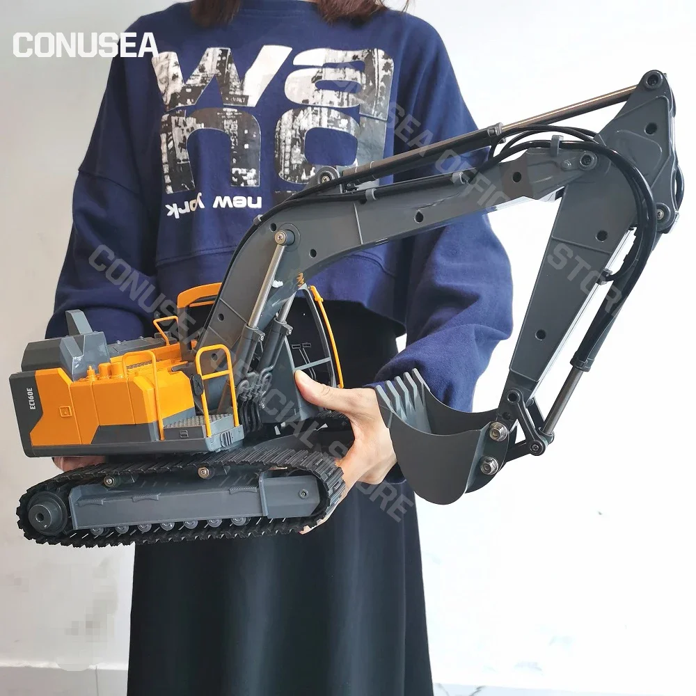 3 IN 1 DOUBLE E EC160E RC Excavator Digger crawler 17CH 1/16 Scale RC Truck Tractor Radio Controlled Car Toys for boys Kids