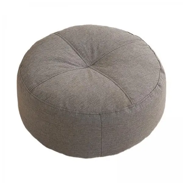 Plush Linen Floor Pillow Round Cushion Pad Comfortable Seating for Children Adults Reading Gaming