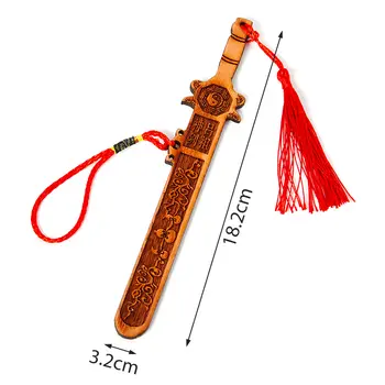 風水太極拳八卦桃彫刻木刀手工芸装飾 8 best sales 桃の木 - №8