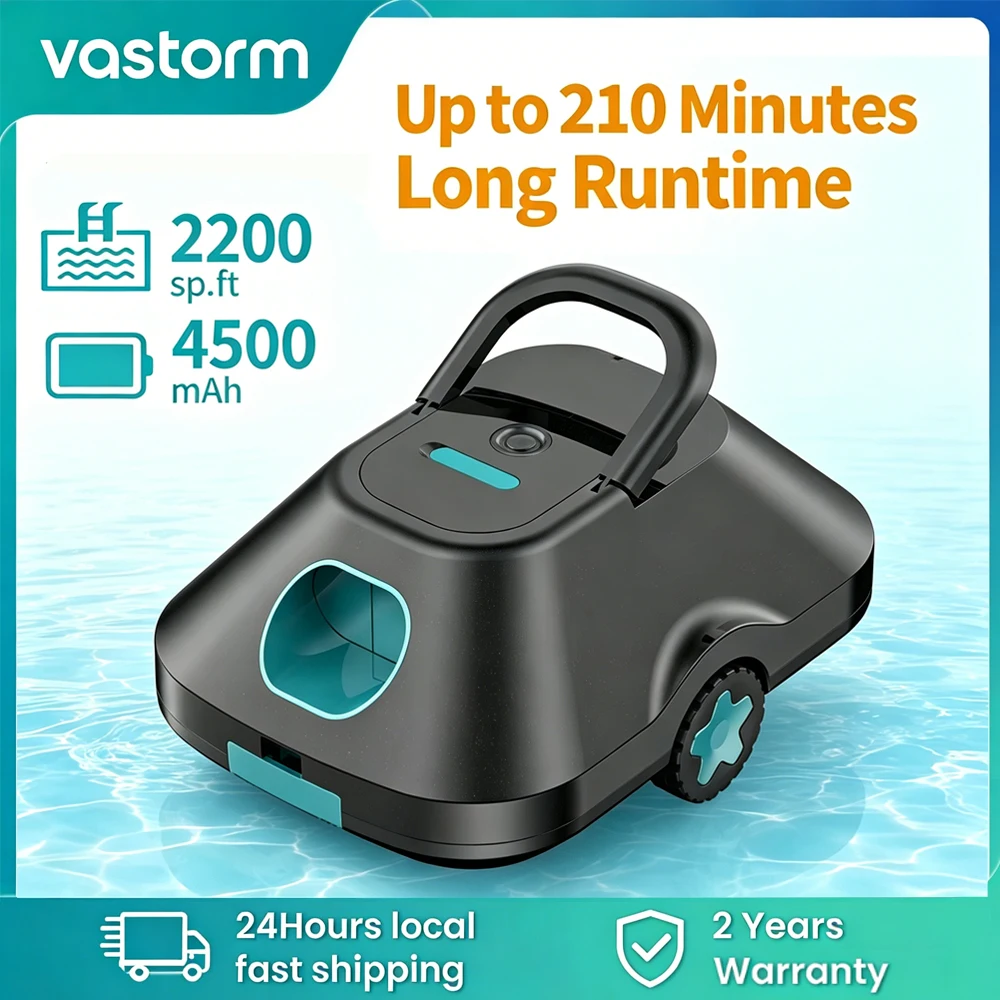 

2026 Upgraded Robotic Pool Cleaner 210 Mins Runtime Smart Path Planning Auto-Parking Automatic Pool Vacuum for Above Ground Inground Pools, 2200 Sq.Ft Coverage