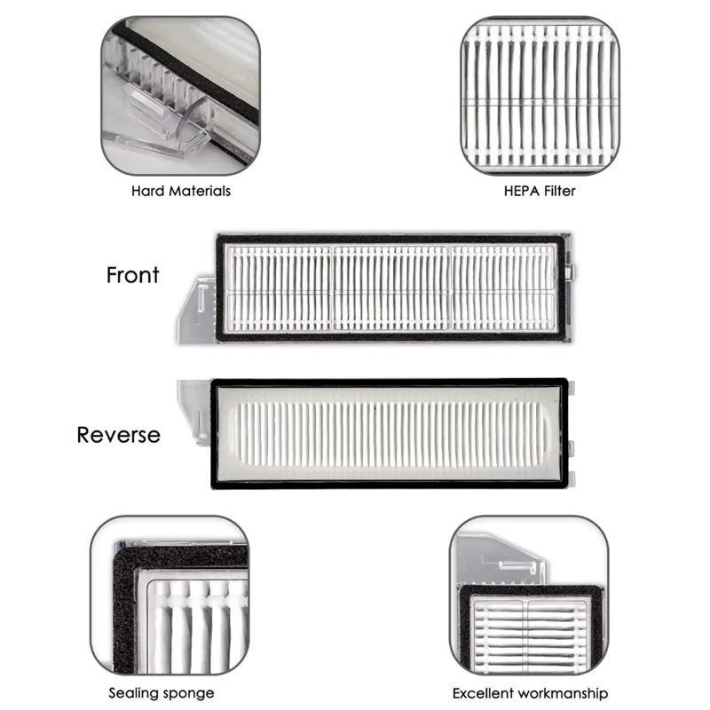 A05G-For Roborock S8 Maxv G20S Ultra HEPA مرشحات روبوت فراغ إكسسوارات قطع غيار
