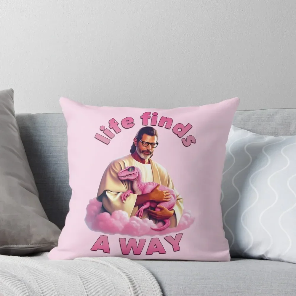 

Life Finds a Way Pink Raptor Jesus Throw Pillow Cushion Cover For Sofa Decorative Sofa Cushion Luxury Sofa Cushions pillow