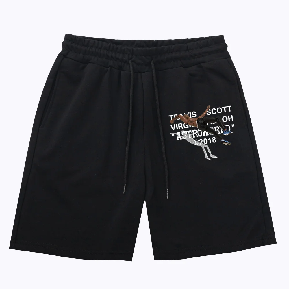 Hip Hop Cactus Jack Shorts Men Fashion Street Summer New Breathable Cotton Jogger Sports Casual Shorts Fitness 5 Points Pants