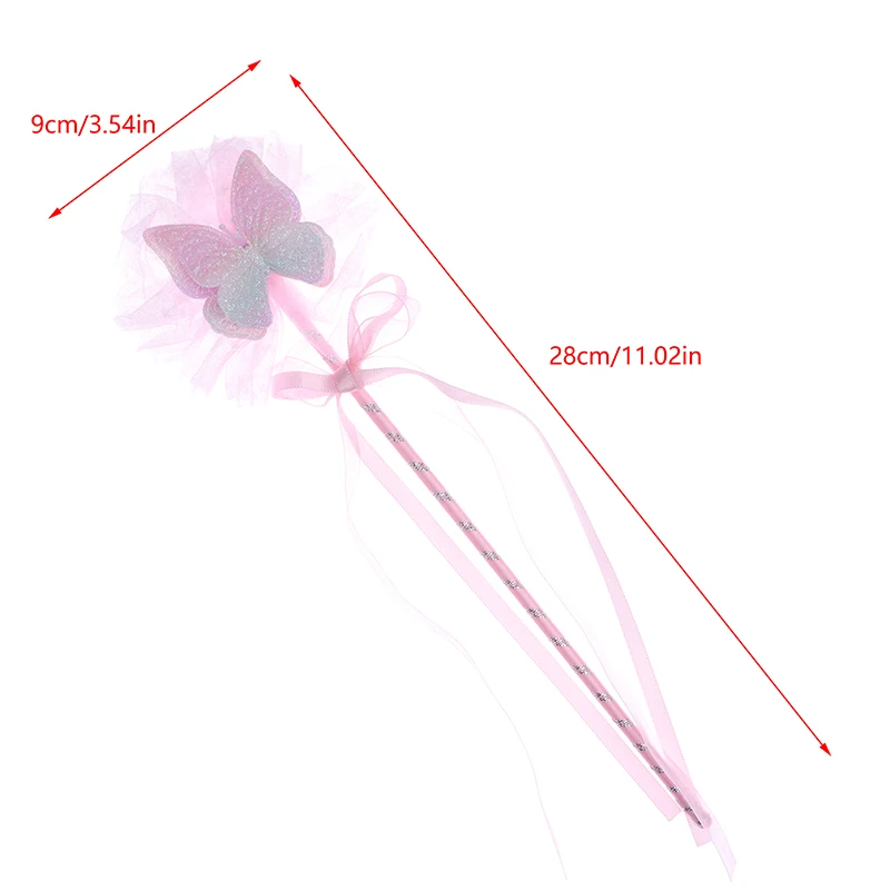 여아용 귀여운 나비 매직 스틱, 요정 지팡이, 공주 코스프레 소품 지팡이, 생일 할로윈 파티 용품