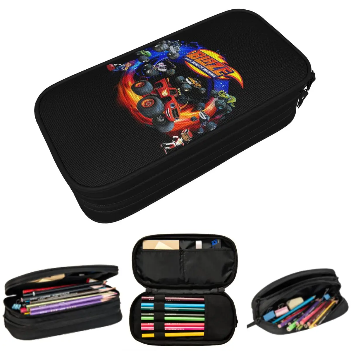 Blaze And The Monster Machines Active Pencil Case for Boys Girls School Pen Box Pencil Bag Stationery Supplies Pen Holder Bag