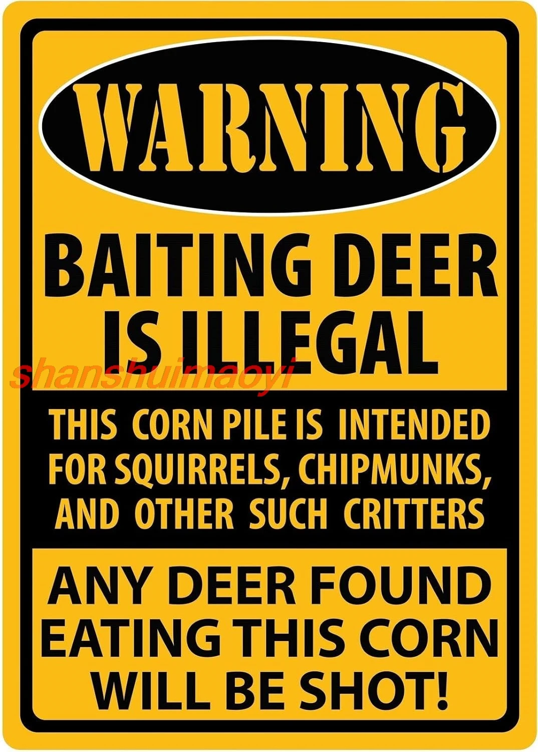 Rivers Edge, Tin Sign Warning- Baiting Deer, Size Retro Wall Home Bar Pub Vintage Cafe Decor, 8x12 Inch SHAN