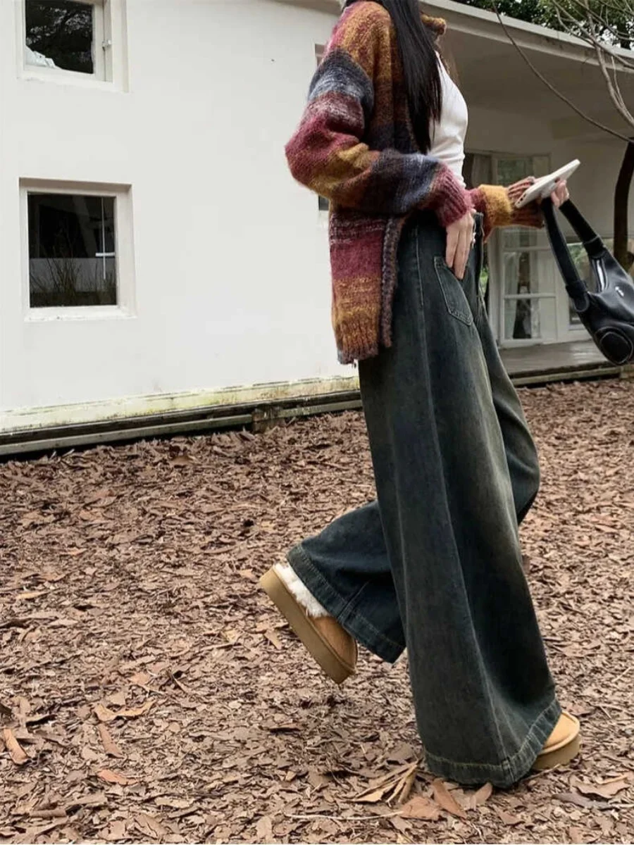 

Брюки Джинсы Молодежная женская одежда на пуговицах с застежкой-молнией с поясом и пряжкой Регулируемый пояс Женская джинсовая мода