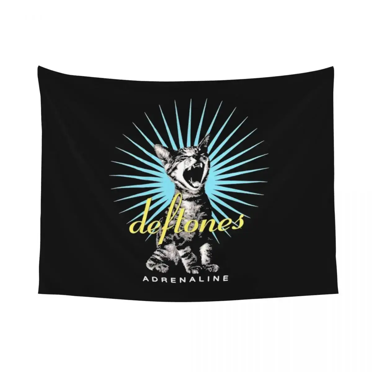 Deftones Katze Wandteppich Wandbehang Polyester Wandteppich Punk Hip Hop Fantasy Überwurf Teppich Decke Zimmer Home Decor Yoga Matte