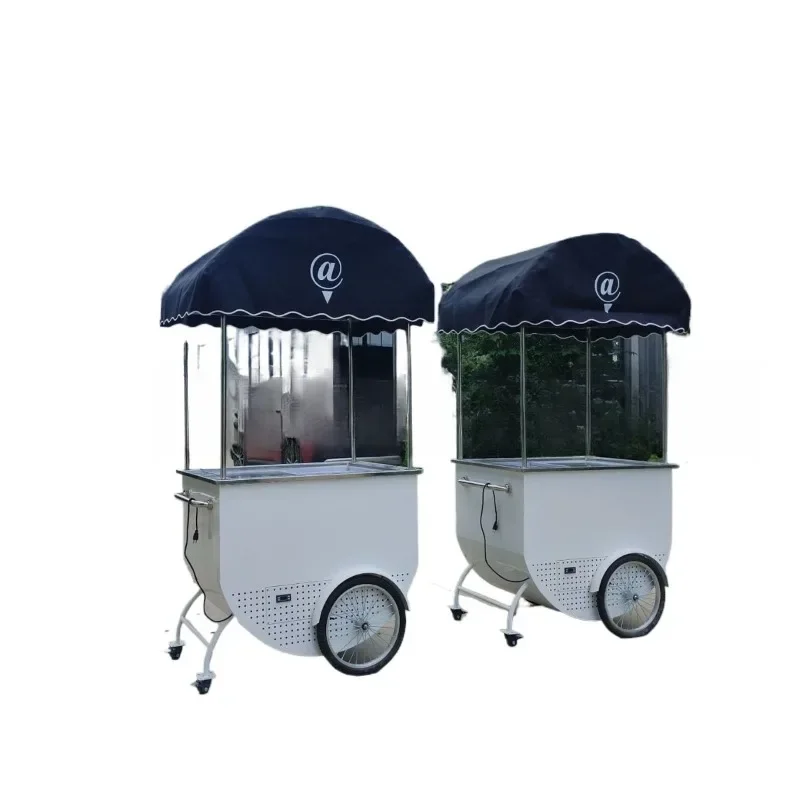 Stall trolley market stall ice cream wrought iron flower cart hand push special dining cart shopping