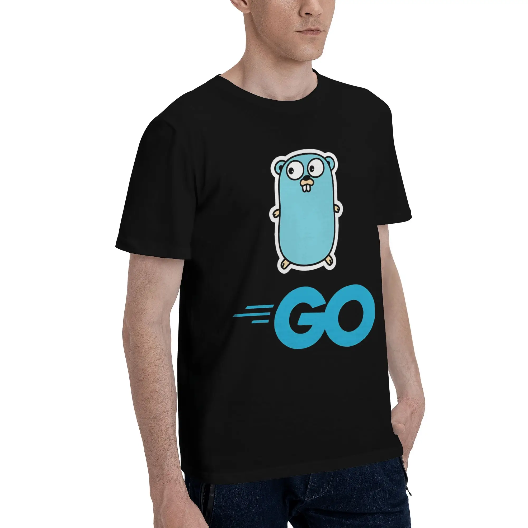 Men Women New Arrival  Golang Gopher programming language   Tee T Shirt 100% Cotton  T-shirts Clothes