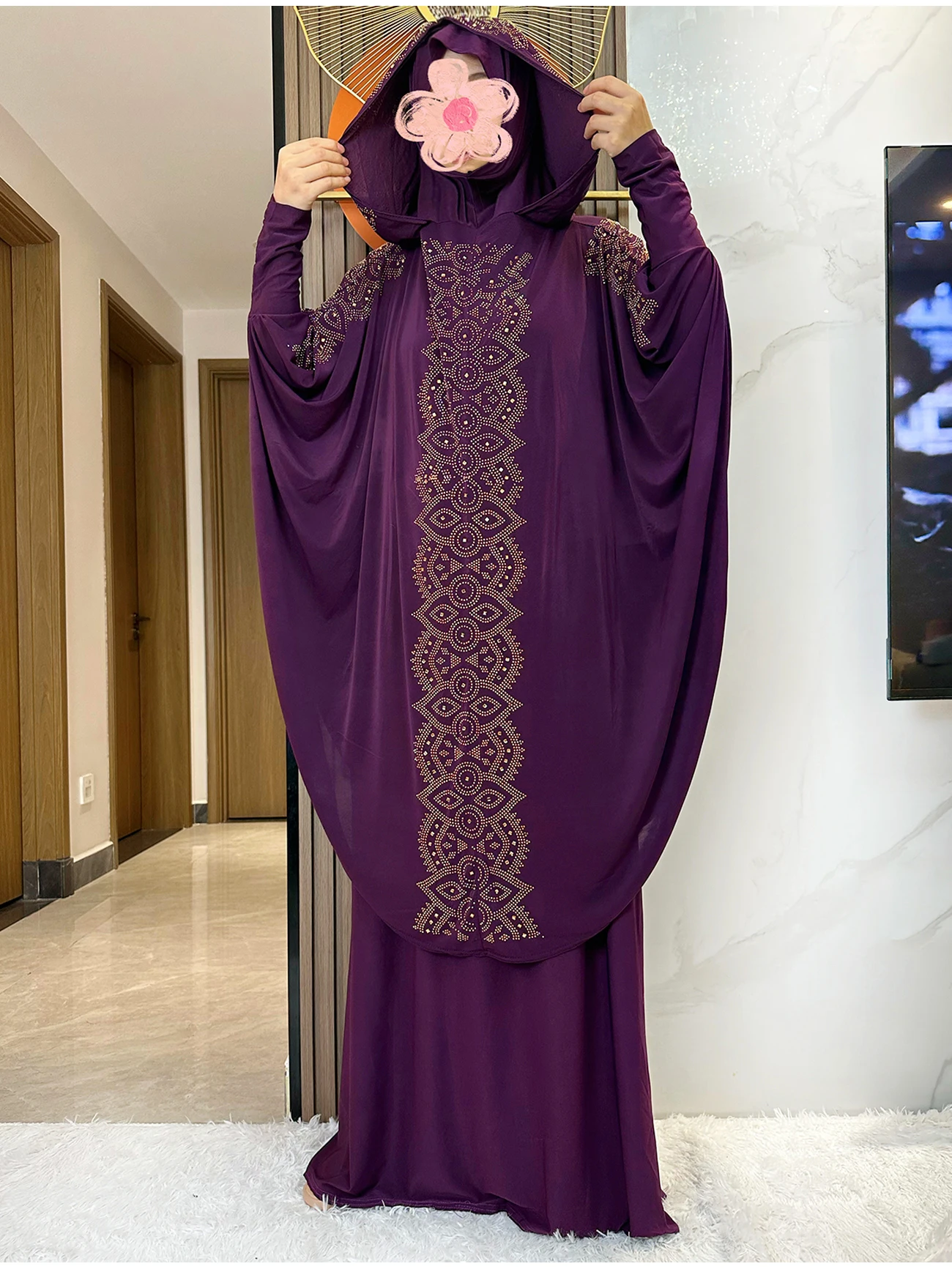 Nouveau Dubai Ramadan musulman femmes prière ensemble à capuche Hijab avec la jupe longue turquie-africain dubaï Islam dame tissu caftan Abaya