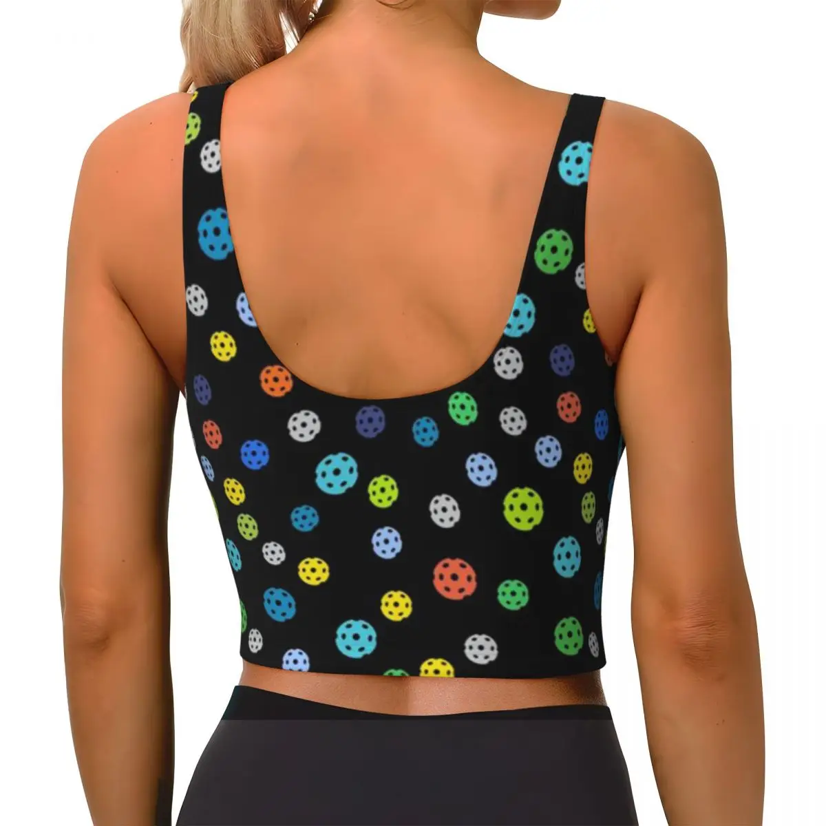 Hiit Training Top Colorful Pickle-ball Pattern Fitness Challenge Activity Gym Tank