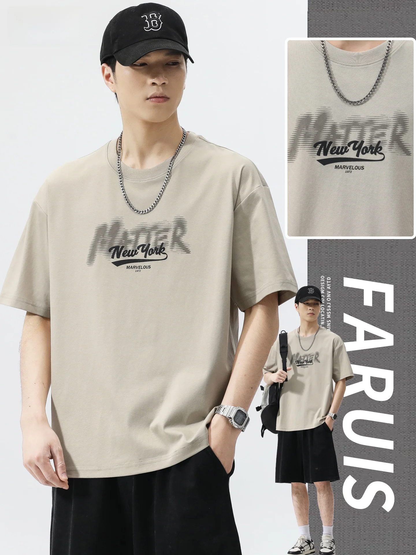 

Ice Silk Cool Sensation ort Sve T-irt Men's Summer Thin Japanese Sle Teen Casual f Sve Body irt Upper Apparel