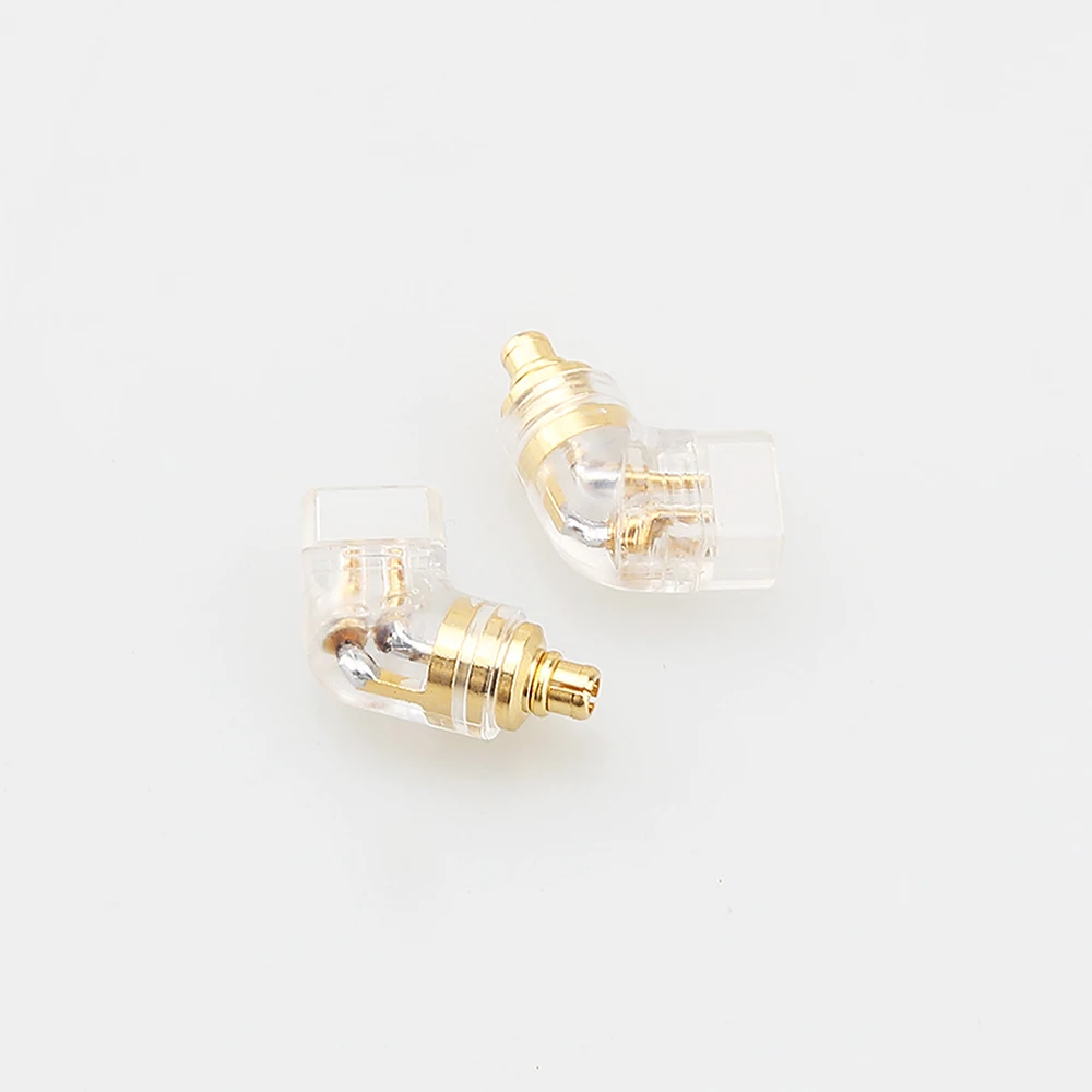 1 Pair L+R Gold Plated Pins Headphone Plug Connector A2DC Male to MMCX or 0.78mm Female Converter Adapter Earphone Plug