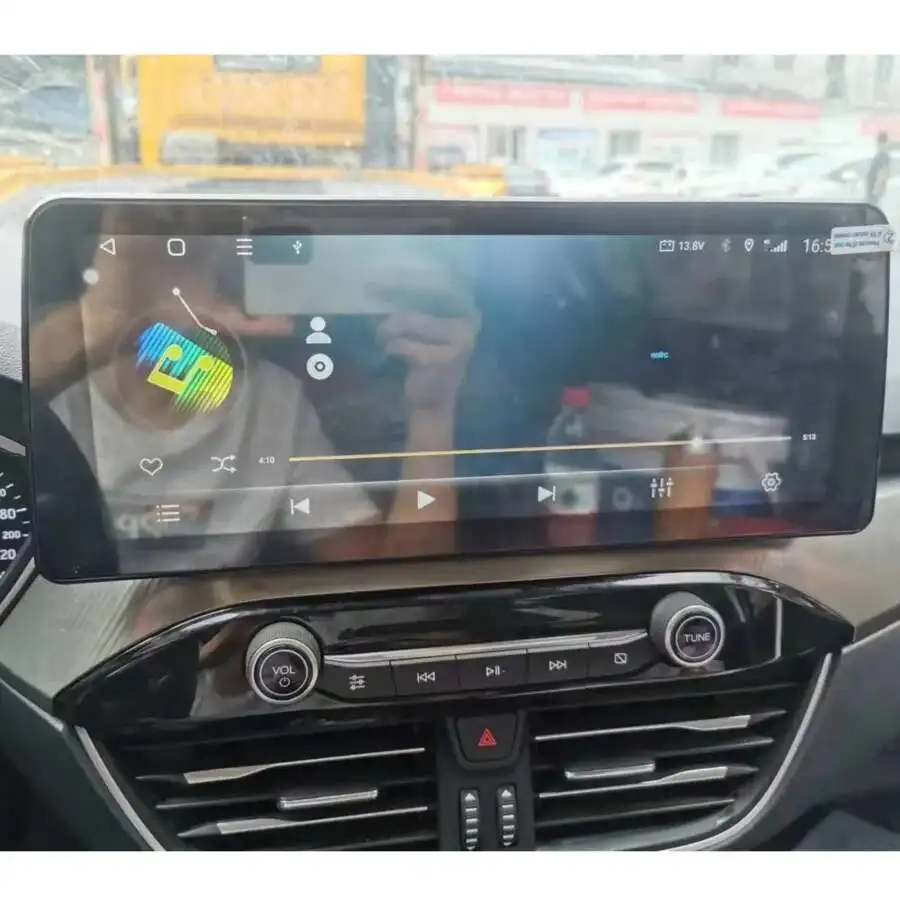 Video Player 12.3'' IPS Screen Car Music Stereo For Ford Focus 2019 - 2021 Android 14 CarPlay All In One Navigation Multimedia