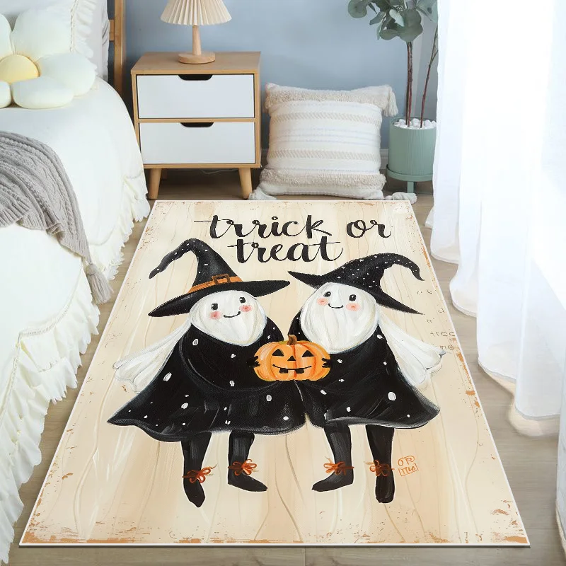 Children Bedroom Bedside Soft Rugs Halloween Decoration Long Carpets Child Room Decor Floor Mat Cartoon Pumpkin Cute Carpet