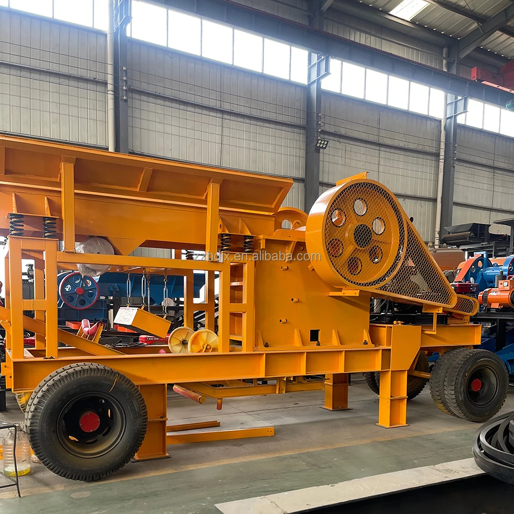 New Design PE500x750 Mobile Diesel Jaw Crusher 50t/h Rock Jaw Crusher for Quarries Concrete Gravel Crusher