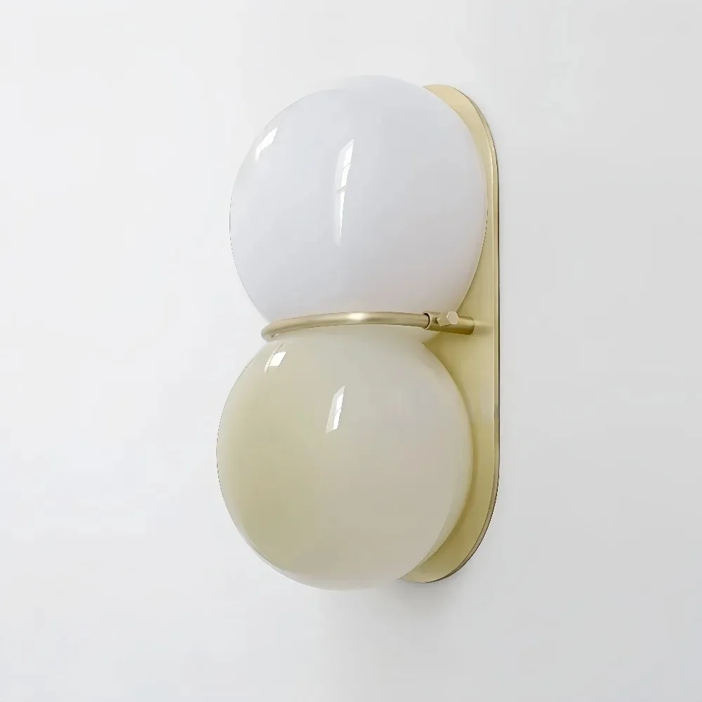 French Cream Mid-Century Green Wall Sconce, Vintage Ambient Lamp for Homestay Bedroom, Living Room, Hallway & Vanity Lighting