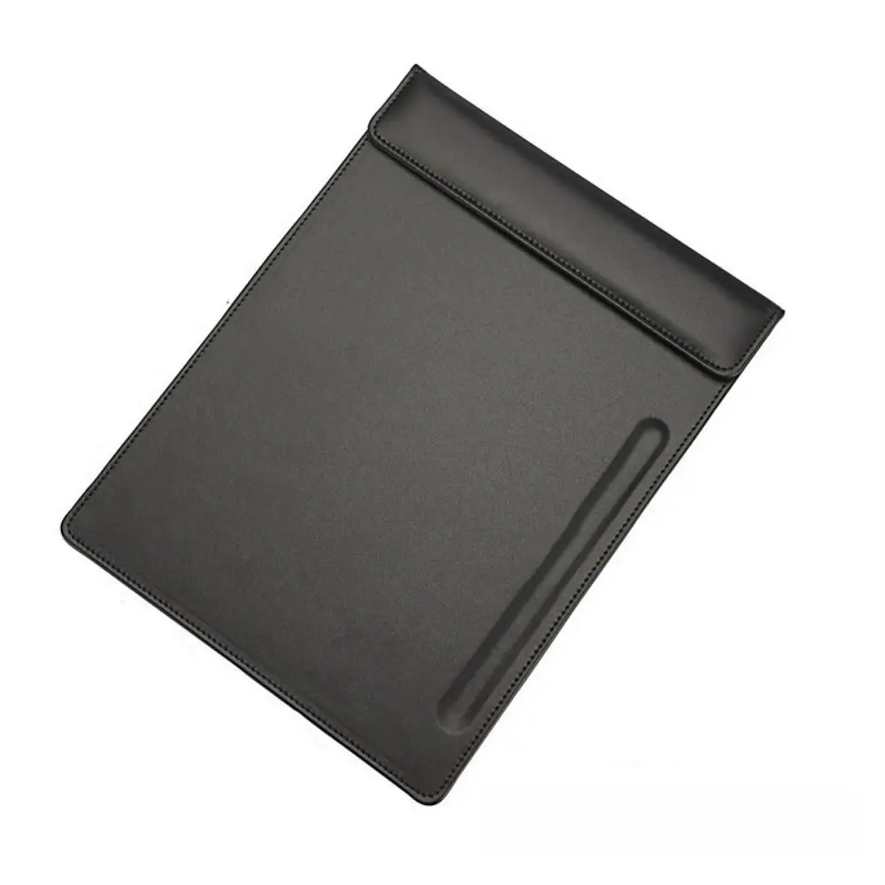 Pasta de papel de couro PU da moda A4 placa de escrita magnética porta caneta engrossar menu de almofada de escrita