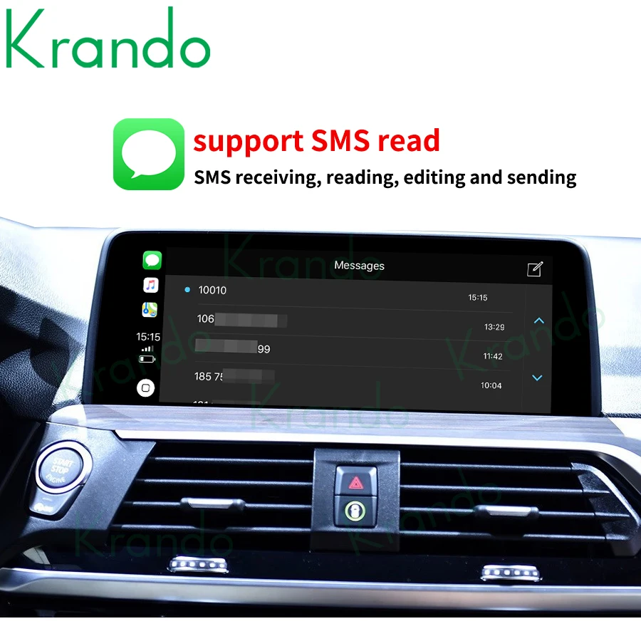 Krando беспроводной CarPlay Android автоматический интерфейс Box X3 F25 X4 F26 G01 G02 CIC NBT EVO 2011-2020 модуль управления Siri