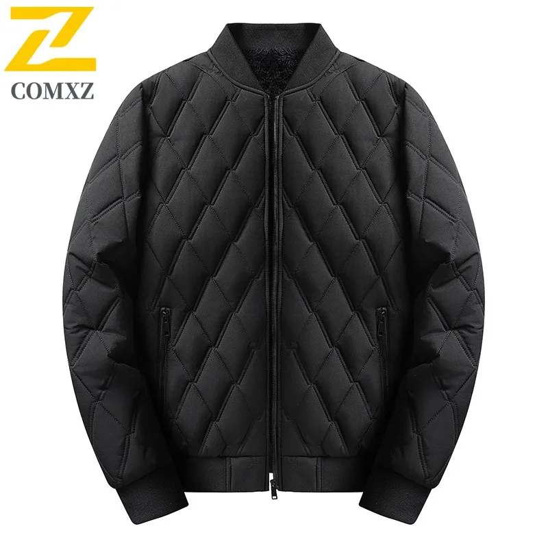 COMXZ Padding Coat Notch Collar Outdoor Office Lightweight Coat Men Korean Style Winter Trendy Thicken Winter Windbreaker 2025