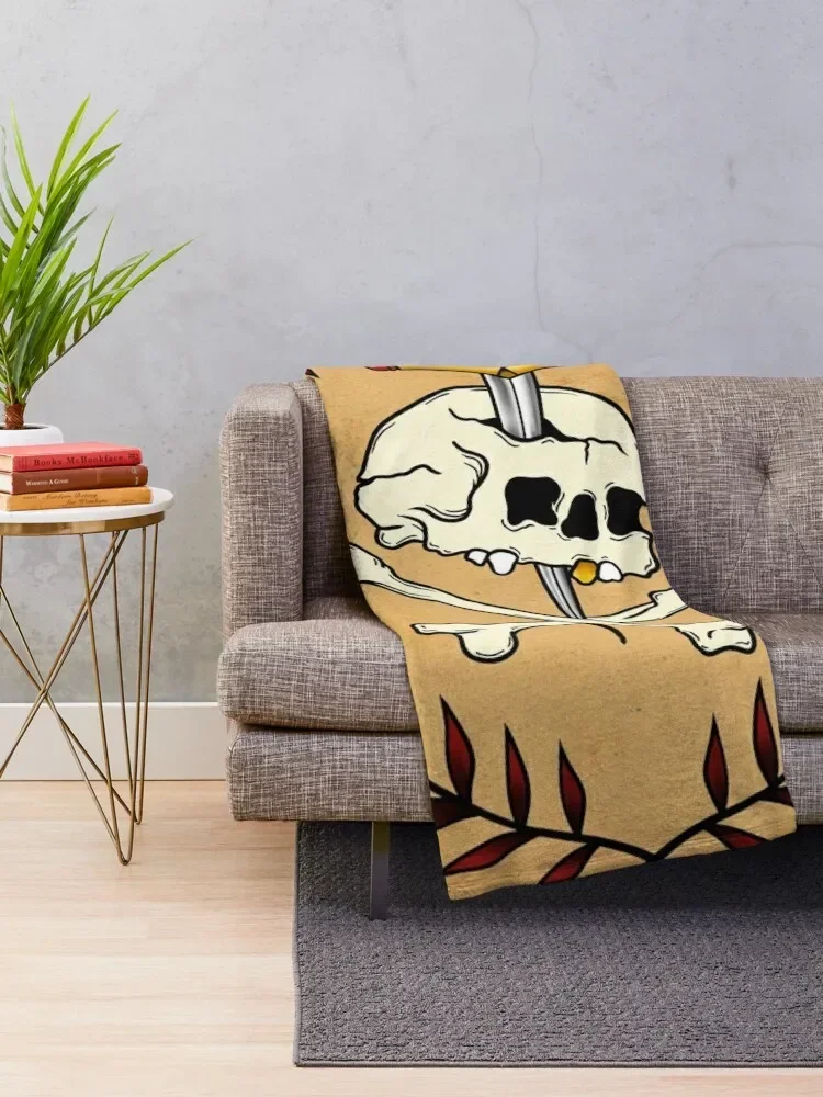 Skull & Dagger Throw Blanket For Sofa Thin Flannel Thermal Blankets